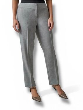 Kasper Gray Straight-Leg Dress Trousers